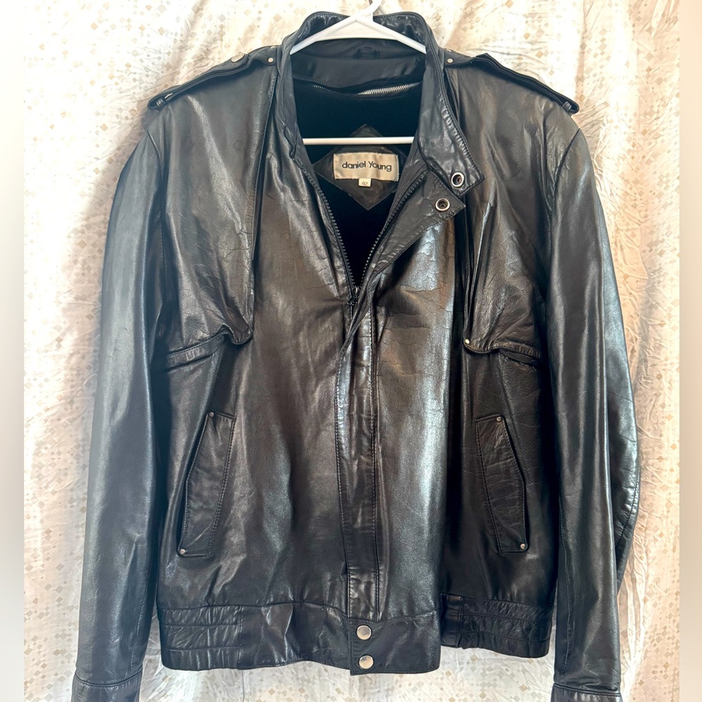 80’s Vintage Leather Biker Jacket. 100 percent Leather